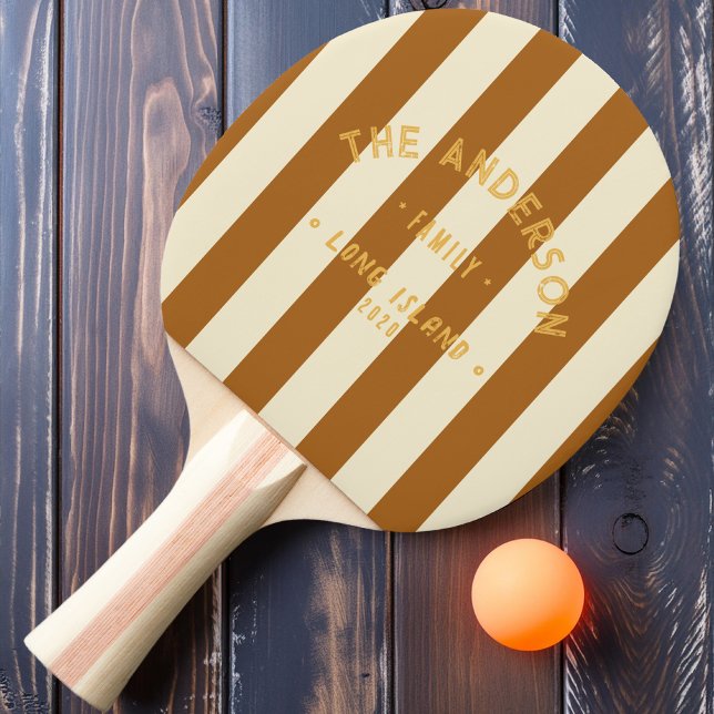 Seaside Burnt Sand Striping & Family Name Ping Pong Paddle (Creator Uploaded)