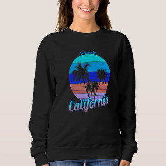 Seaside California Retro Palm Trees Beach Summer Sweatshirt