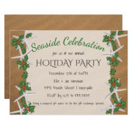 Seaside Celebration Starfish Holiday Party Card