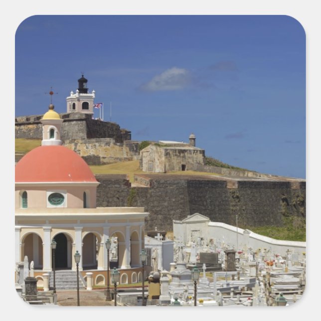 Seaside cemetery of Puerto Rico Square Sticker (Front)