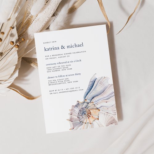 Seaside  Ceremony Rehearsal Dinner Invitation