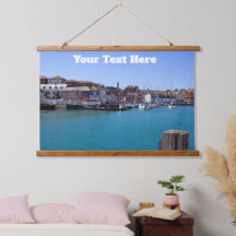 Seaside Charm - Historic Harbor Scene on Wood Top