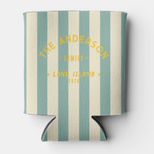 Seaside Clean Aqua Reef Striping & Family Name Can Cooler