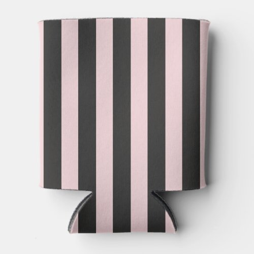 Seaside Clean Pink Whisper and Black Striping Can Cooler
