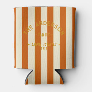 Seaside Clean Pumpkin Striping & Family Name Can Cooler