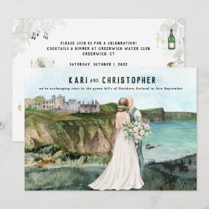 Seaside Coastal Castle Wedding Reception Invitation