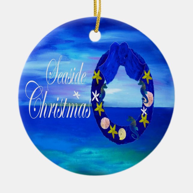 Seaside Coastal Christmas ornament (Front)