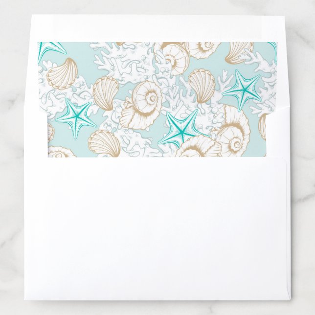 seaside coastal elegant wedding Envelope Liner (In Envelope)