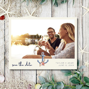 Seaside Coastal Wedding Photo Save the Date Announcement Postcard