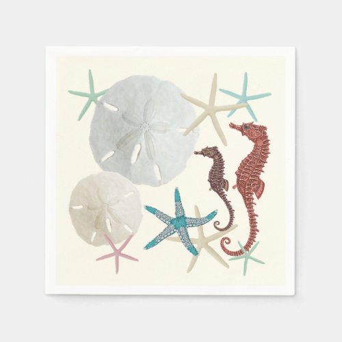 Seaside Collection Beach Shells Sea Life Napkins