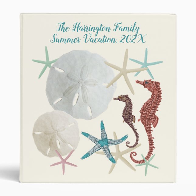 Seaside Collection Beach Themed Custom 3 Ring Binder (Front)