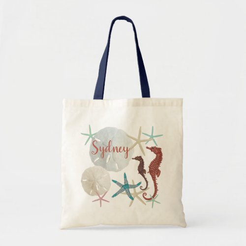 Seaside Collection Name Template Double Sided Tote Bag