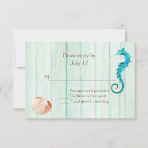 Seaside Cottage Chic Wedding RSVP Card