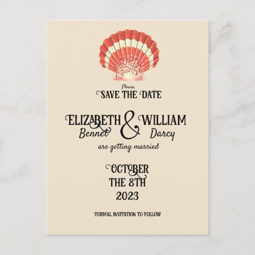 Seaside Cottagecore Vintage Save The Date Postcard