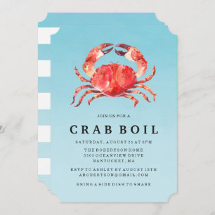 Seaside Crab Boil   Summer Party Invitation