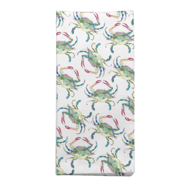 Seaside Crab Pattern Cloth Napkin (Folded)