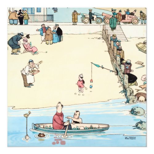 Seaside Crime by W Heath Robinson Photo Print