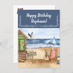 Seaside Day at the Beach Personalized Thank You Card