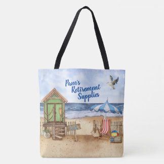 Seaside Day at the Beach Personalized Tote Bag