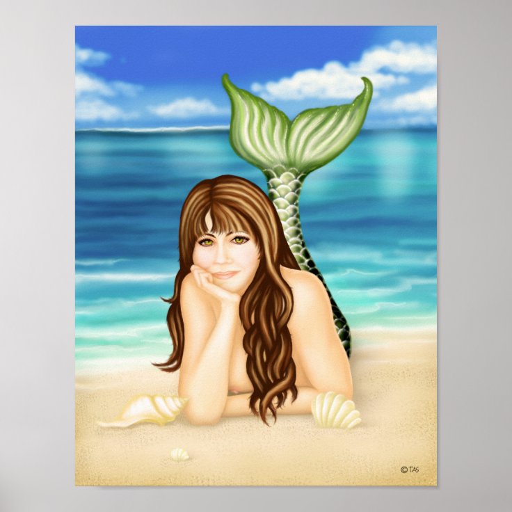 Seaside Daydreams Mermaid Fantasy Poster | Zazzle