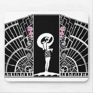 Seaside Deco in Black and Pink Mouse Pad