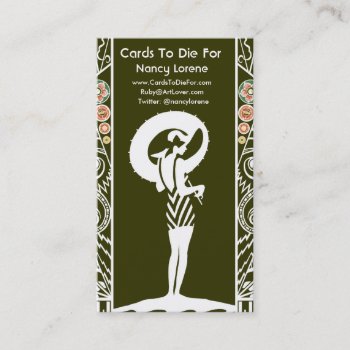 Seaside Deco In Olive And Orange Business Card by metroswank at Zazzle