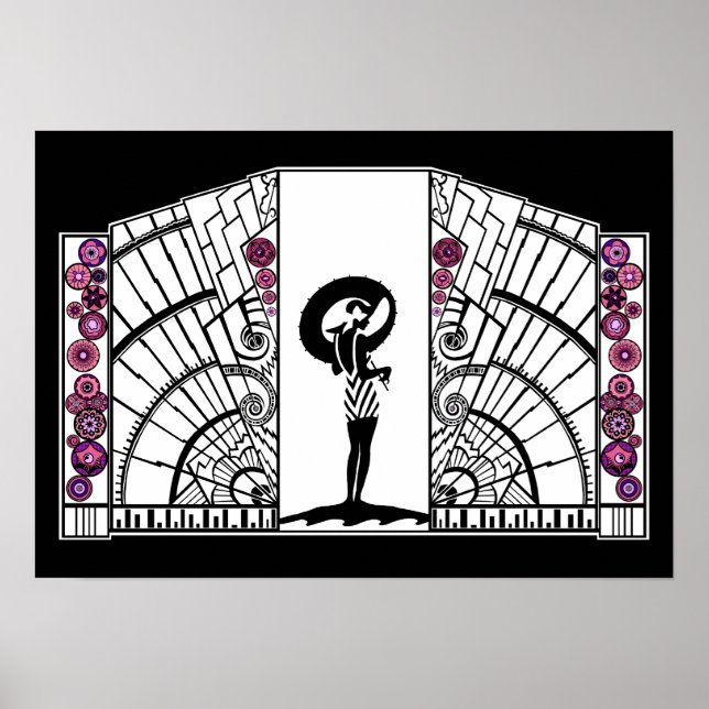 Seaside Deco in White and Pink Poster (Front)
