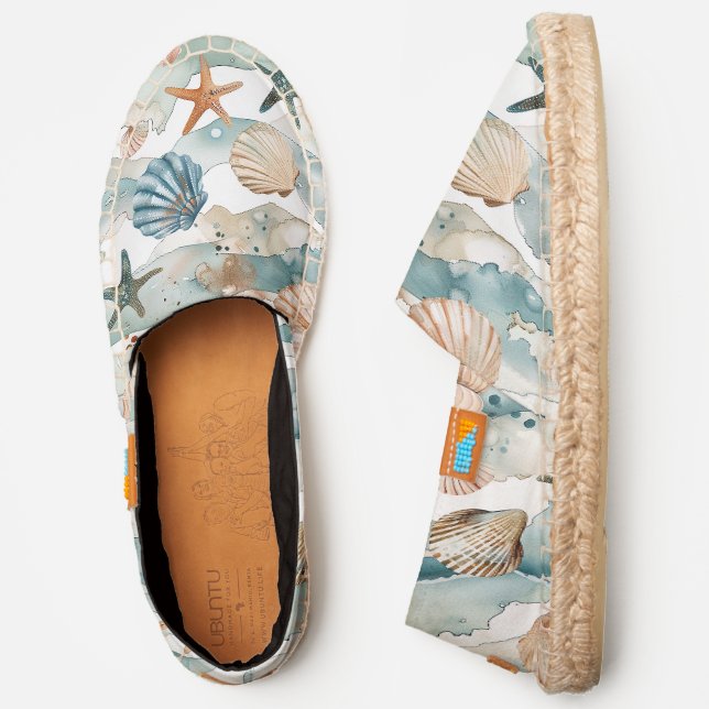 Seaside Dream Espadrilles: Shells & Starfish Espadrilles (Side)