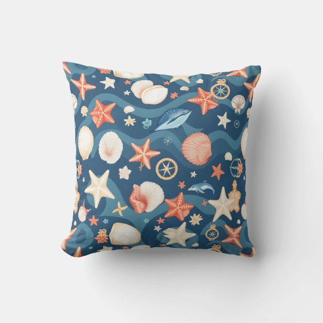 Seaside Escape Throw Pillows – Coastal Comfort (Front)