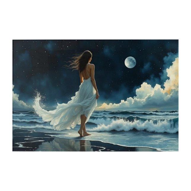  Seaside Escape under the Moon | Coastal Art (Front)