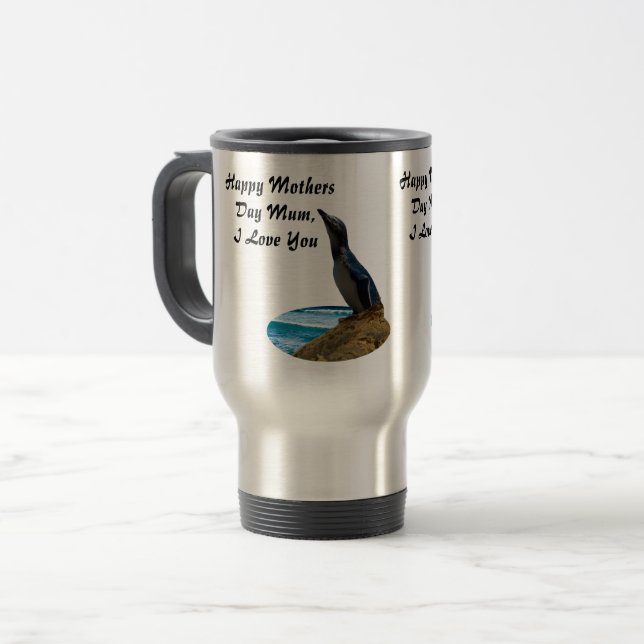 Seaside Fairy Penguin Mothers Day Design, Travel Mug (Front Left)