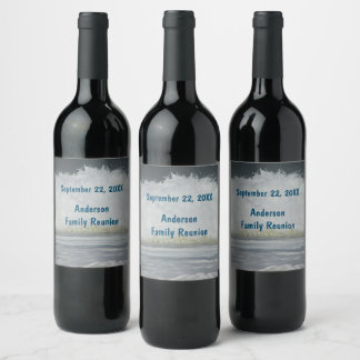 Seaside Family Reunion Ocean Annual Beach Vacation Wine Label