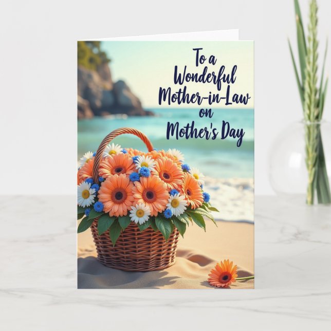 Seaside Floral Mothers Day Card (Front)