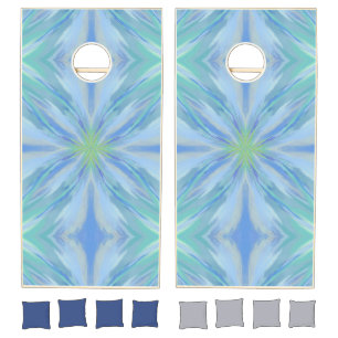 Seaside Floral Watercolor Abstract Pattern  Cornhole Set