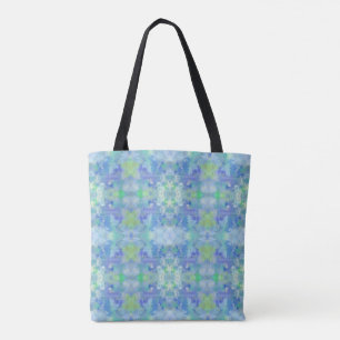 Seaside Floral Watercolor Abstract Repeat Pattern Tote Bag