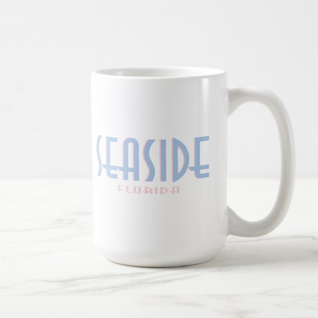 Seaside Florida Deco Pastel Design Coffee Mug (Right)