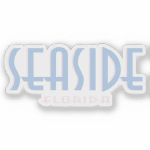 Seaside Florida Deco Typography Sticker