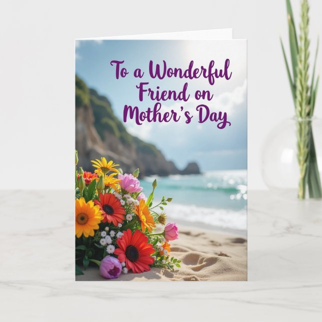 Seaside Friend Mothers Day Card (Front)