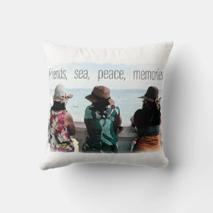 Seaside Friendship Memories Throw Pillow