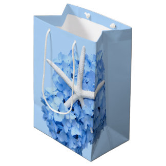 Seaside Garden Blue Floral Congratulations Medium Gift Bag