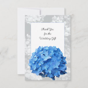 Seaside Garden Blue Hydrangea Flat Thank You Note Card