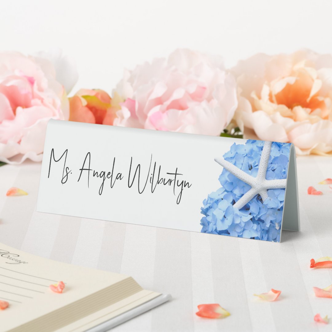 Seaside Garden Bridal Shower Plastic Place Card Table Tent Sign Zazzle