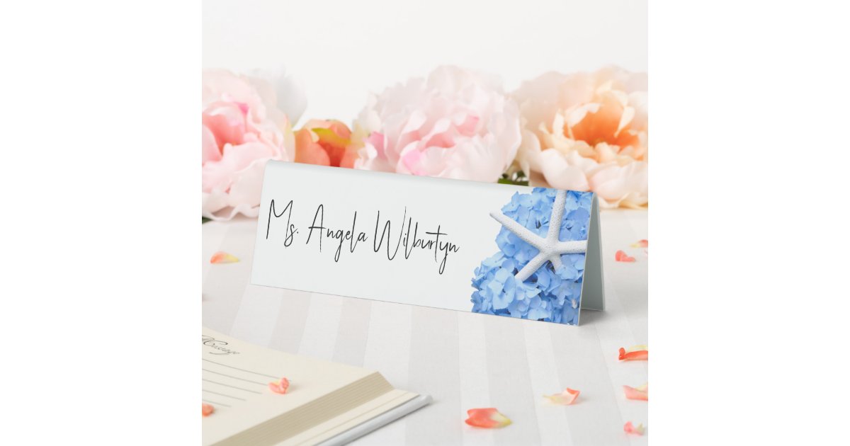 Seaside Garden Bridal Shower Plastic Place Card Table Tent Sign Zazzle