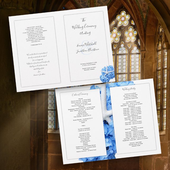 Seaside Garden Catholic Wedding Ceremony Program (Creator Uploaded)