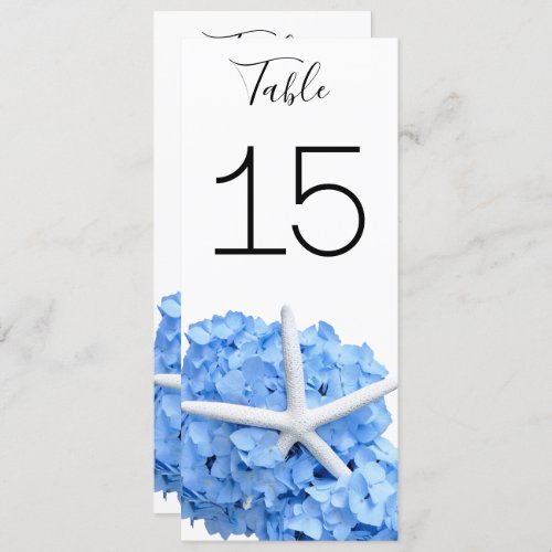 Seaside Garden Double_sided Table Number Cards