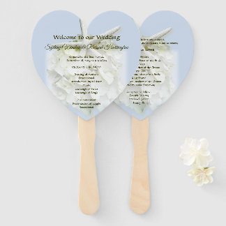 Seaside Garden Heart-Shaped Wedding Fan Program