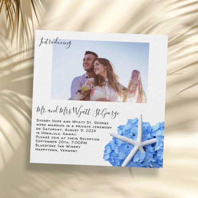 Seaside Garden Newlyweds Reception Only Invitation (Creator Uploaded)