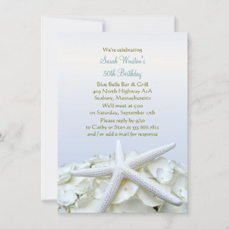 Seaside Garden Starfish Birthday Party Invitation