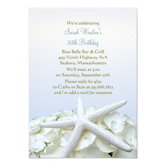 Starfish Birthday Invitations 1