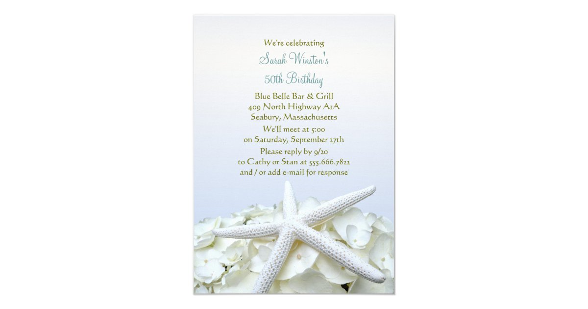 Starfish Birthday Invitations 3